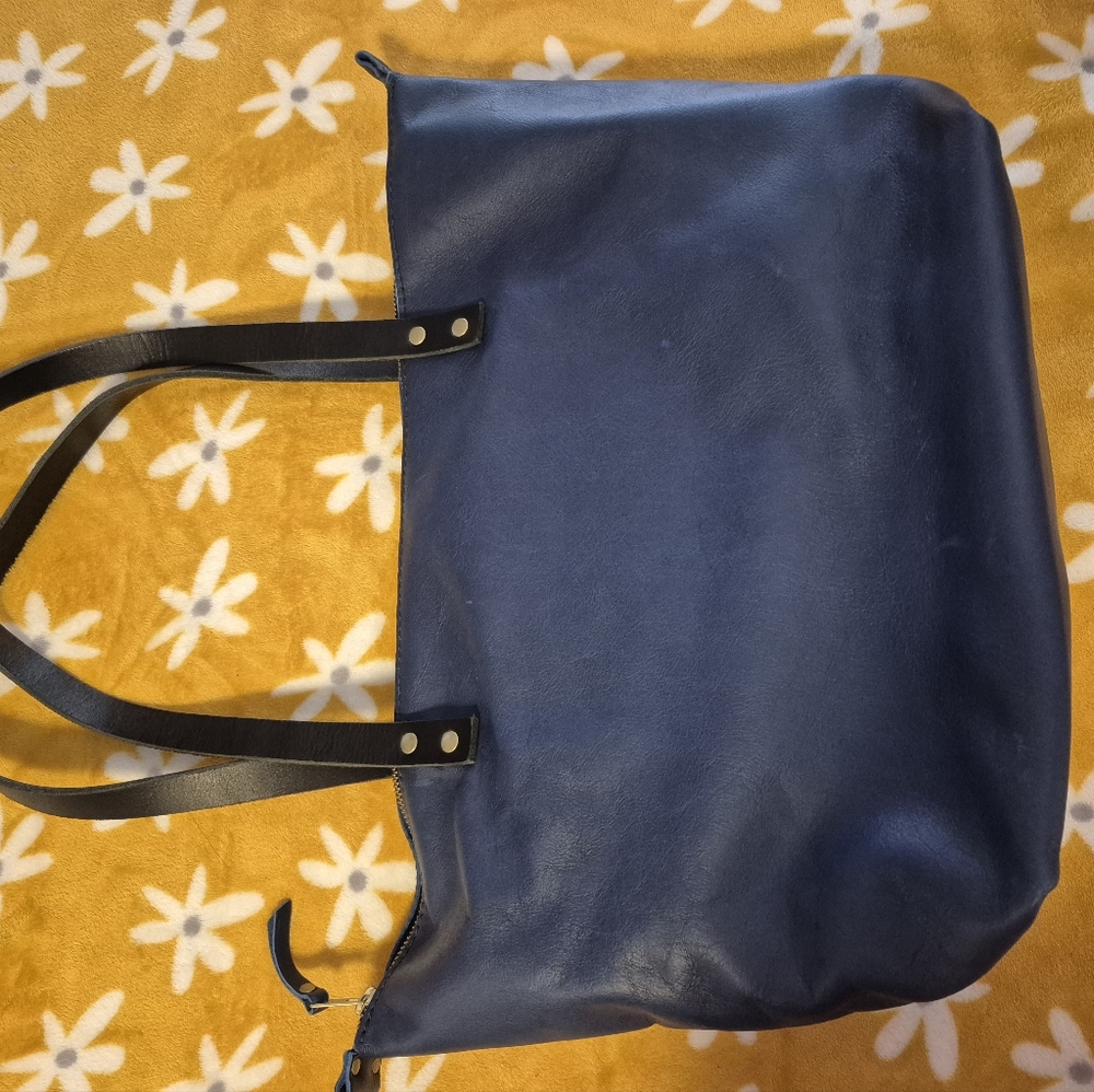 Portland Leather Large Zip Tote-Electric Blue